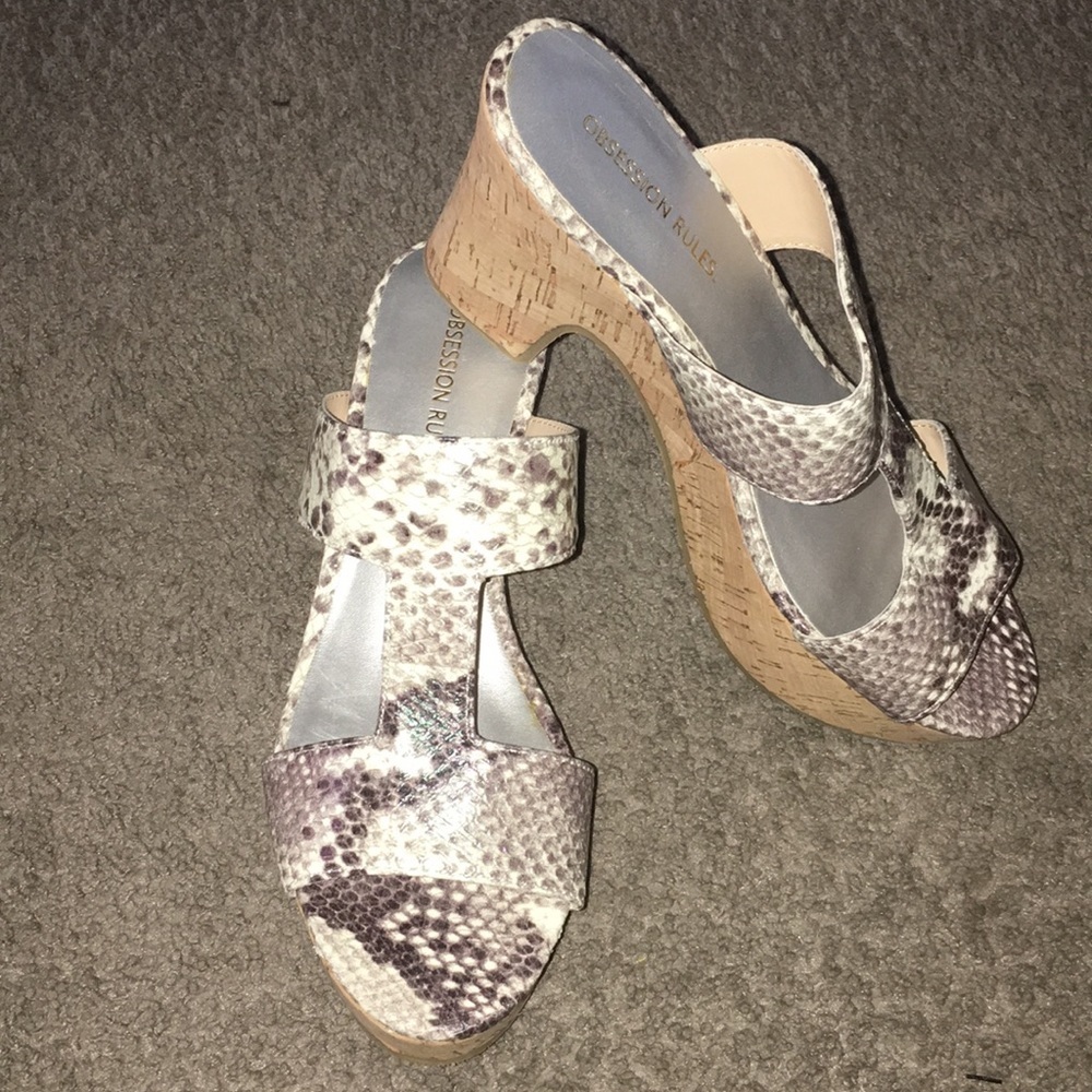 Obsession Rules Debbie Snakeprint Leather Sandals